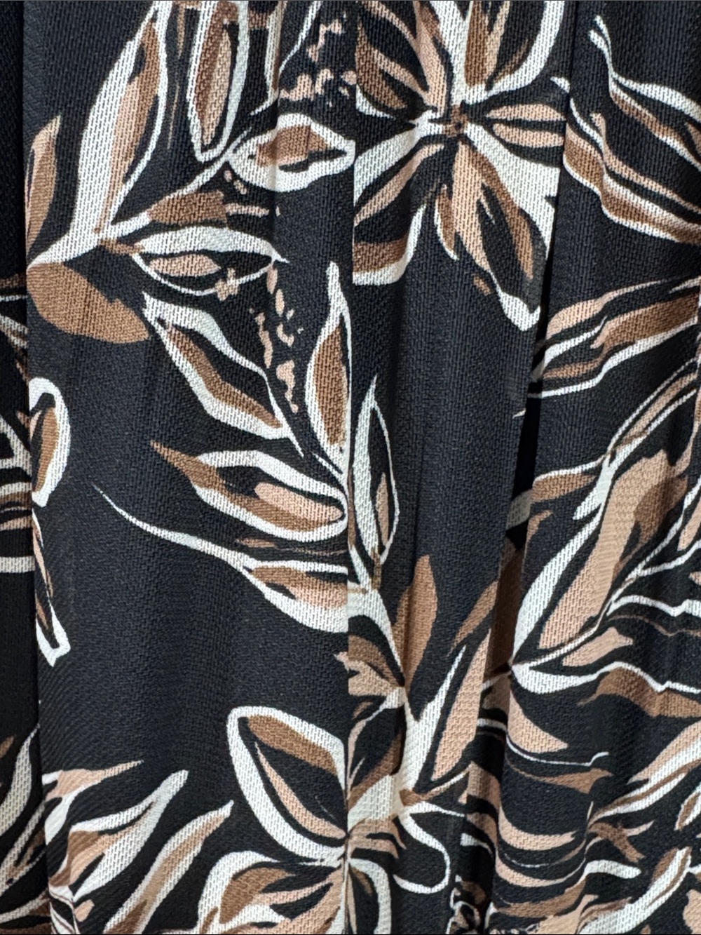 Harper Black and Tan Floral Flowy Sheer Sleeve Blouse - Size Small - Picture 6 of 9